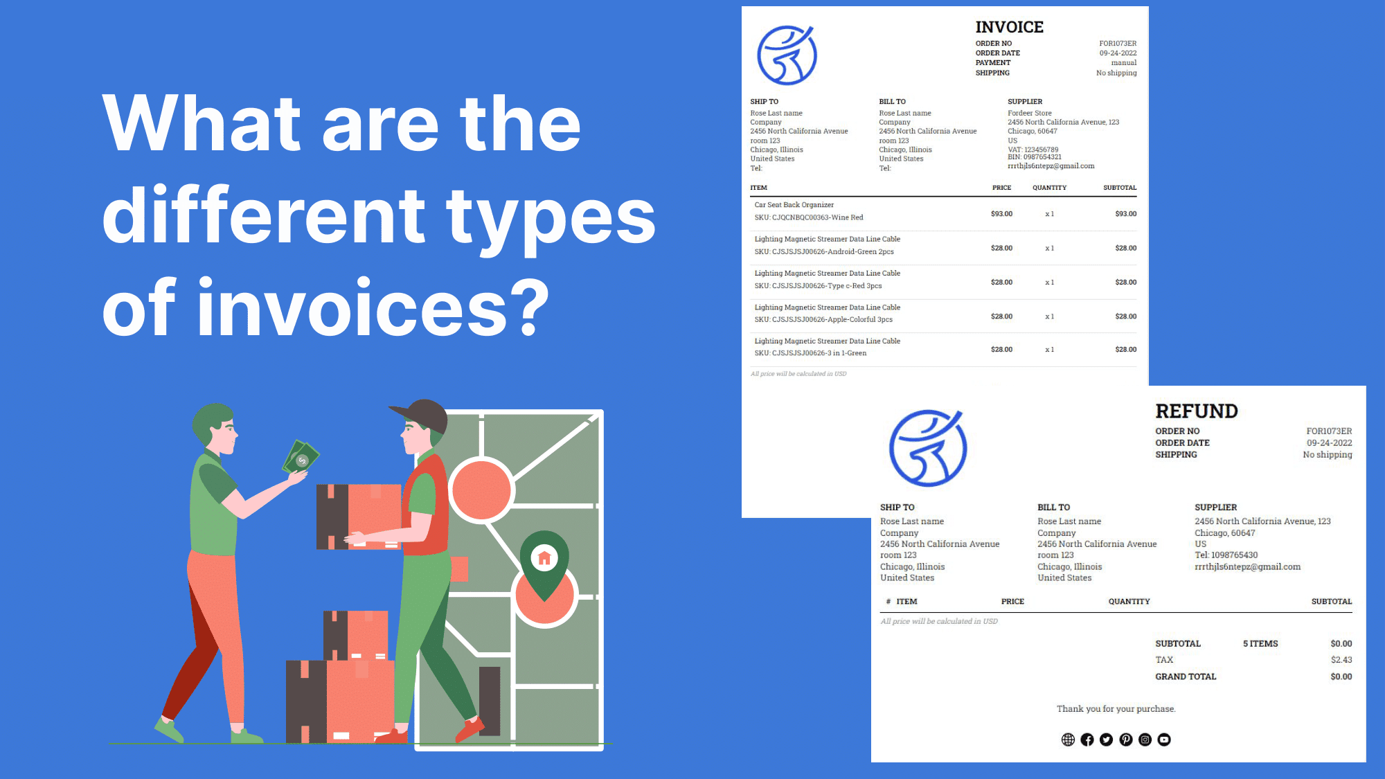 What are the different types of invoices?